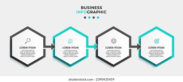 Vector Infographic design business template with icons and 4 options or steps.  square design or diagram