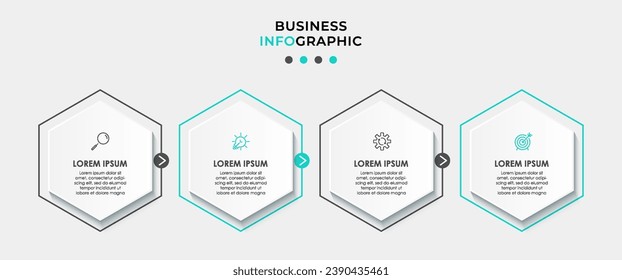 Vector Infographic design business template with icons and 4 options or steps.  square design or diagram