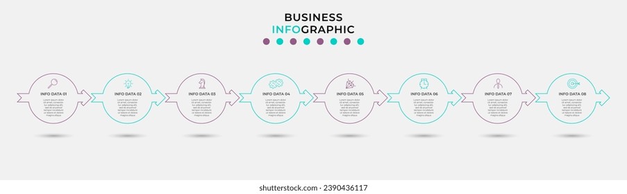 Vector Infographic design business template with icons and 8 options or steps. square design or diagram