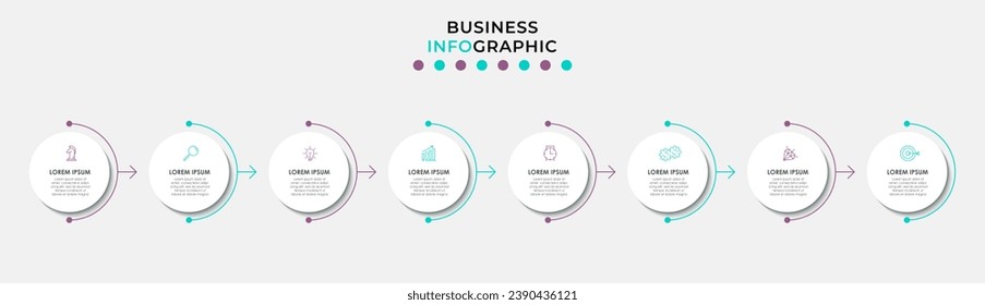Vector Infographic design business template with icons and 8 options or steps. square design or diagram
