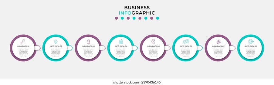 Vector Infographic design business template with icons and 8 options or steps. square design or diagram