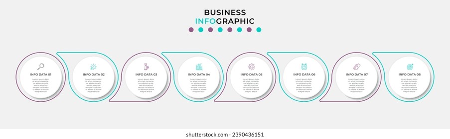 Vector Infographic design business template with icons and 8 options or steps. square design or diagram