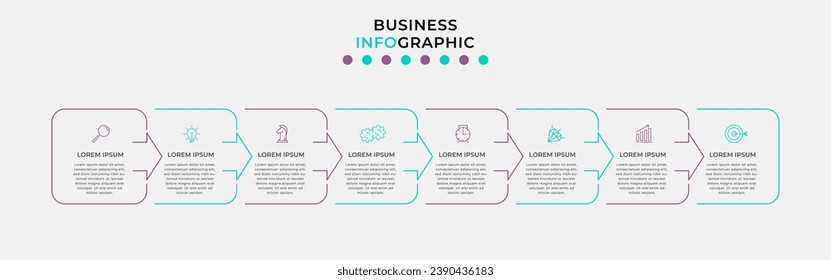 Vector Infographic design business template with icons and 8 options or steps. square design or diagram