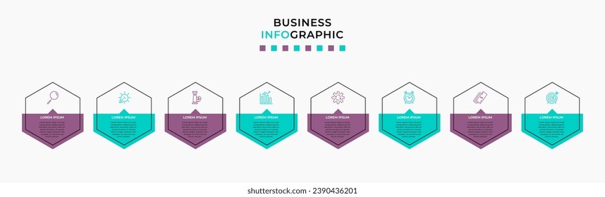Vector Infographic design business template with icons and 8 options or steps. square design or diagram