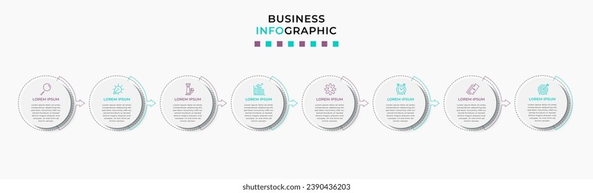 Vector Infographic design business template with icons and 8 options or steps. square design or diagram