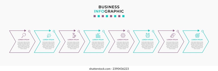 Vector Infographic design business template with icons and 8 options or steps. square design or diagram