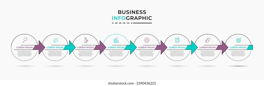Vector Infographic design business template with icons and 8 options or steps. square design or diagram