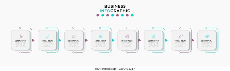 Vector Infographic design business template with icons and 8 options or steps. square design or diagram
