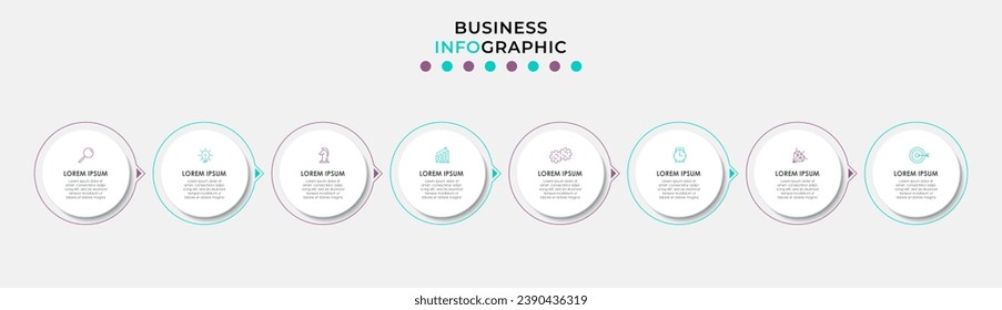 Vector Infographic design business template with icons and 8 options or steps. square design or diagram