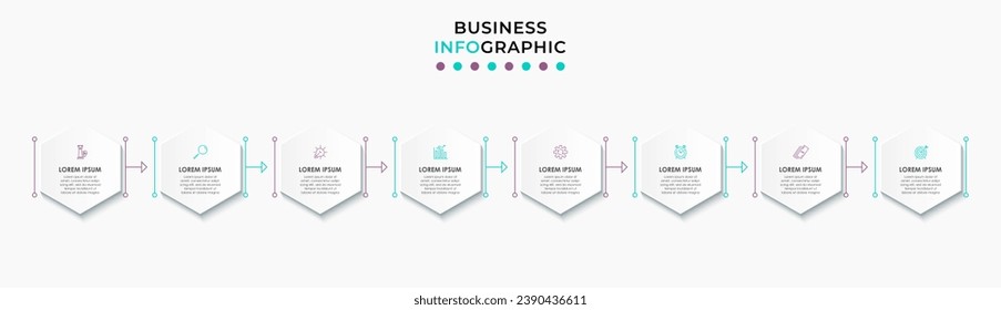 Vector Infographic design business template with icons and 8 options or steps. square design or diagram