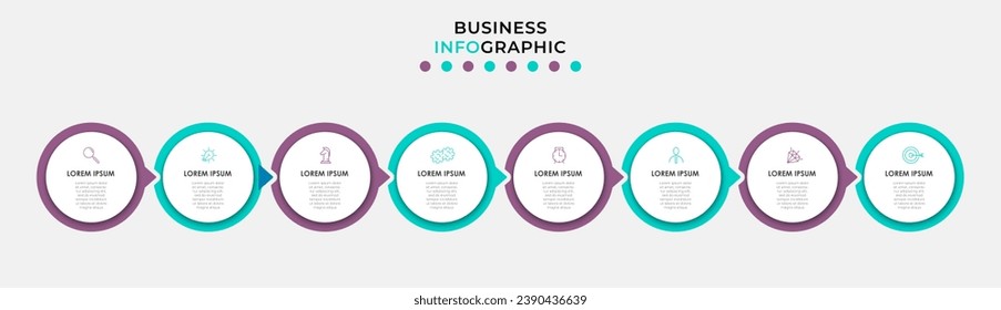 Vector Infographic design business template with icons and 8 options or steps. square design or diagram
