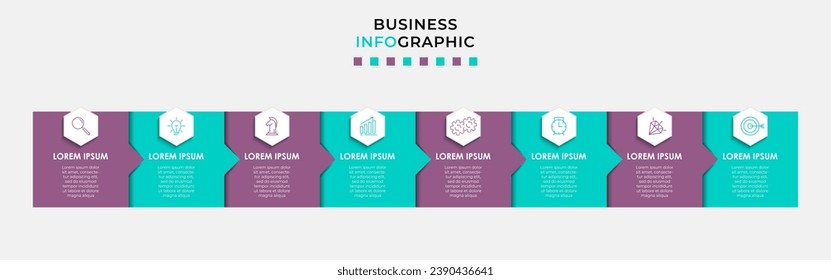 Vector Infographic design business template with icons and 8 options or steps. square design or diagram