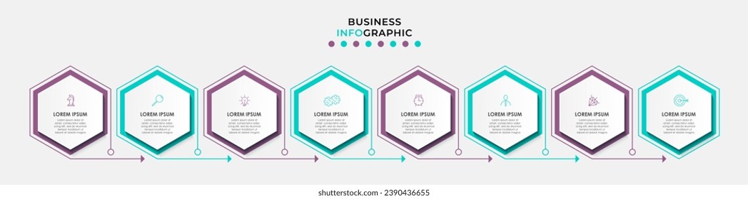 Vector Infographic design business template with icons and 8 options or steps. square design or diagram