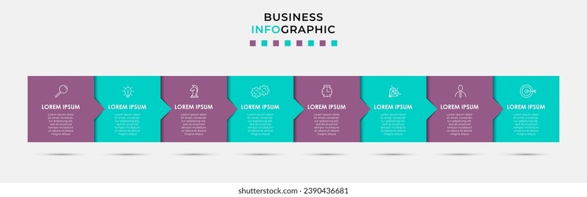 Vector Infographic design business template with icons and 8 options or steps. square design or diagram