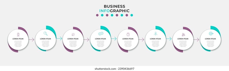 Vector Infographic design business template with icons and 8 options or steps. square design or diagram