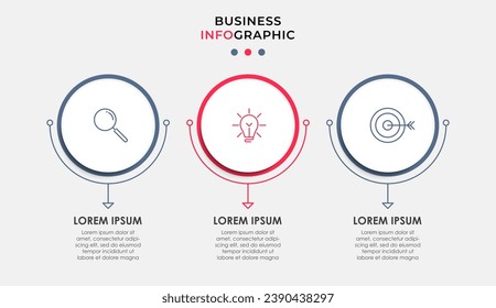 Vector Infographic design business template with icons and 3 options or steps. quare design or diagram