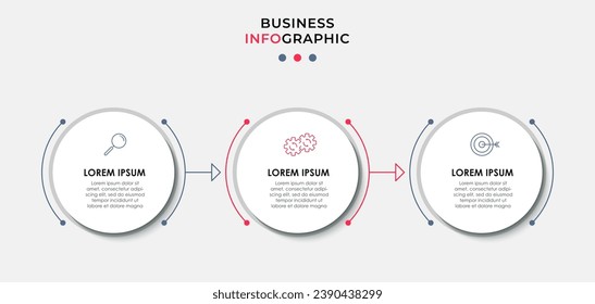 Vector Infographic design business template with icons and 3 options or steps. quare design or diagram