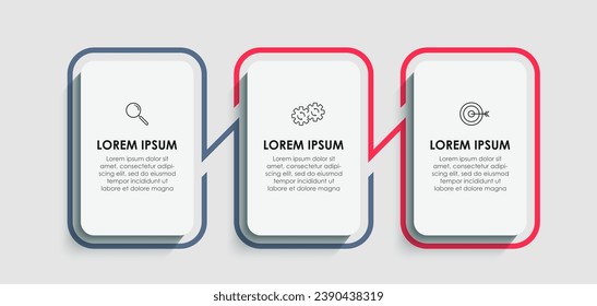 Vector Infographic design business template with icons and 3 options or steps. quare design or diagram