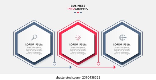Plantilla de negocio de diseño de infografía vectorial con iconos y 3 opciones o pasos. Diseño cuadrado o diagrama