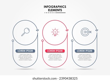 Vector Infographic design business template with icons and 3 options or steps. quare design or diagram
