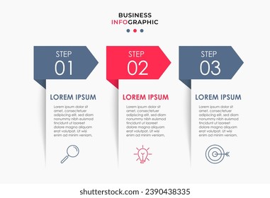 Vector Infografik Design Business Template mit Symbolen und 3 Optionen oder Schritten. quare Konstruktion oder Diagramm