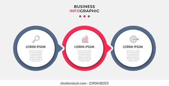 Vector Infographic design business template with icons and 3 options or steps. quare design or diagram