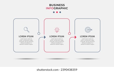 Vector Infographic design business template with icons and 3 options or steps. quare design or diagram