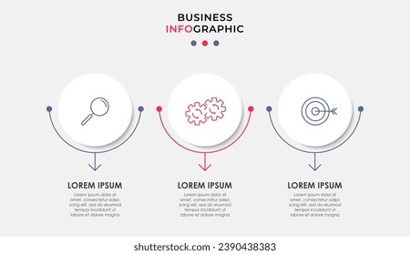 Plantilla de negocio de diseño de infografía vectorial con iconos y 3 opciones o pasos. Diseño cuadrado o diagrama