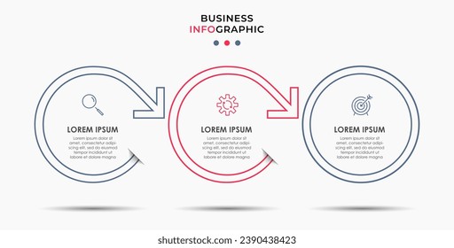 Vector Infographic design business template with icons and 3 options or steps. quare design or diagram