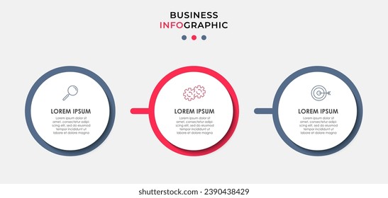 Vector Infographic design business template with icons and 3 options or steps. quare design or diagram