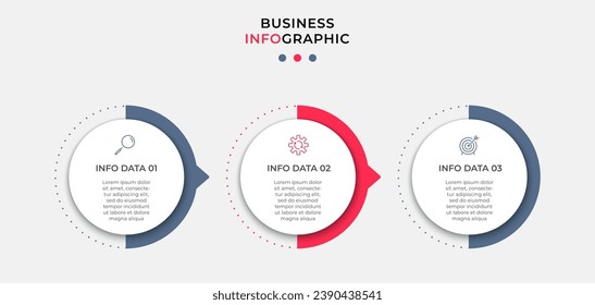 Vector Infographic design business template with icons and 3 options or steps. quare design or diagram