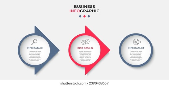 Vector Infographic design business template with icons and 3 options or steps. quare design or diagram
