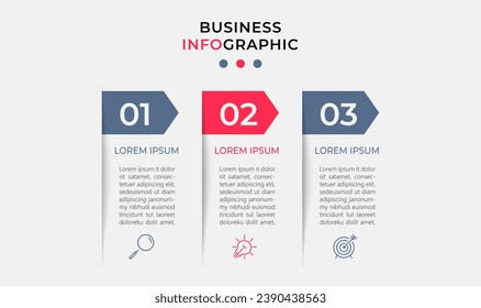 Vector Infografik Design Business Template mit Symbolen und 3 Optionen oder Schritten. quare Konstruktion oder Diagramm