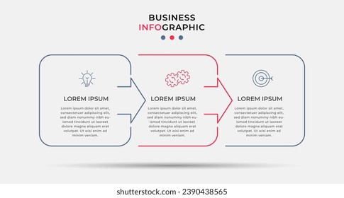 Vector Infographic design business template with icons and 3 options or steps. quare design or diagram