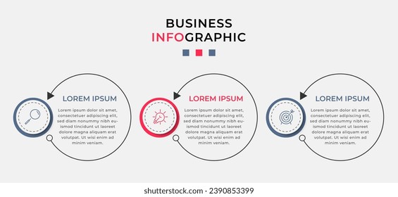 Vector Infographic design business template with icons and 3 options or steps. square design or diagram