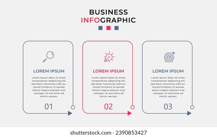 Plantilla de negocio de diseño de infografía vectorial con iconos y 3 opciones o pasos. diseño cuadrado o diagrama
