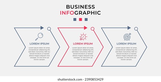 Vector Infographic design business template with icons and 3 options or steps. square design or diagram