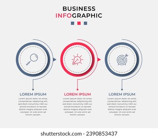 Plantilla de negocio de diseño de infografía vectorial con iconos y 3 opciones o pasos. diseño cuadrado o diagrama