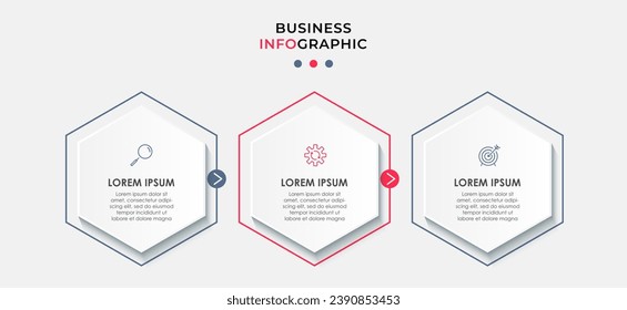 Vector Infografik Design Business Template mit Symbolen und 3 Optionen oder Schritten. quadratisches Design oder Diagramm