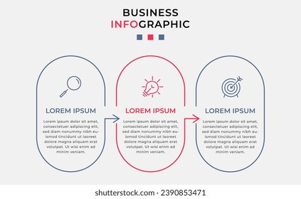 Vector Infografik Design Business Template mit Symbolen und 3 Optionen oder Schritten. quadratisches Design oder Diagramm