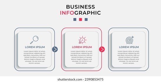 Vector Infographic design business template with icons and 3 options or steps. square design or diagram