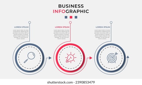 Vector Infographic design business template with icons and 3 options or steps. square design or diagram