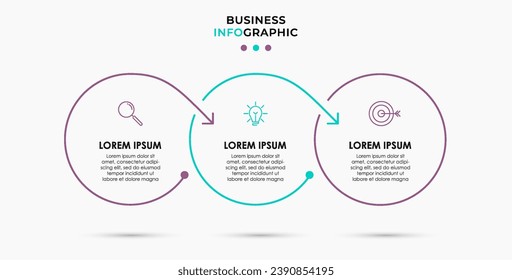 Plantilla de negocio de diseño de infraestructura vectorial con iconos y 3 opciones o pasos, diseño cuadrado o diagrama