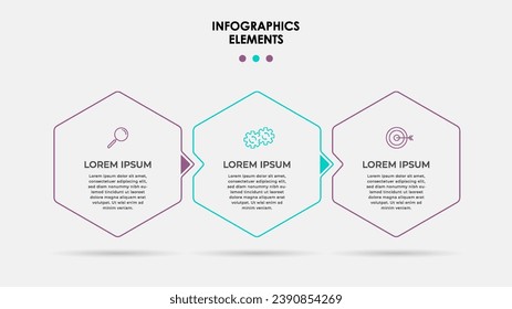 Vector Infographic design business template with icons and 3 options or steps, square design or diagram