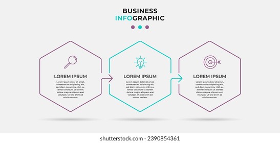 Vector Infographic design business template with icons and 3 options or steps, square design or diagram