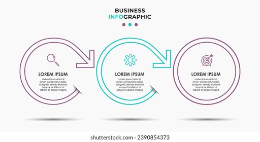 Plantilla de negocio de diseño de infraestructura vectorial con iconos y 3 opciones o pasos, diseño cuadrado o diagrama