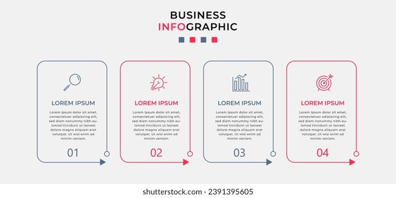 Vector Infographic design business template with icons and 4 options or steps. quare design or diagram