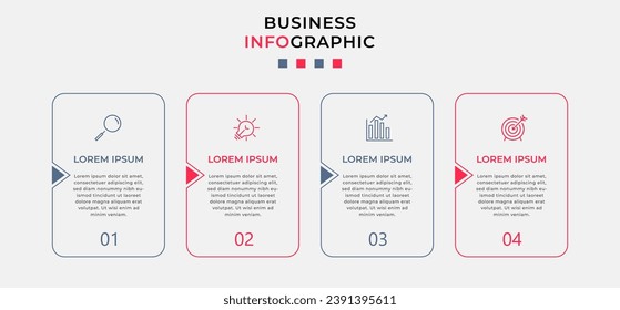 Vector Infographic design business template with icons and 4 options or steps. quare design or diagram