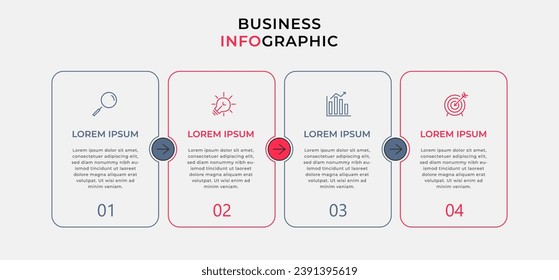 Vector Infographic design business template with icons and 4 options or steps. quare design or diagram