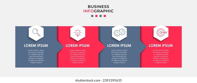 Vector Infographic design business template with icons and 4 options or steps. quare design or diagram